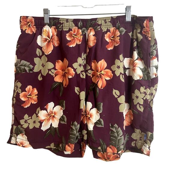 Tommy Bahama Swim Trunks Mens Size XL Purple Floral Resort Hawaii Preppy - Picture 1 of 4